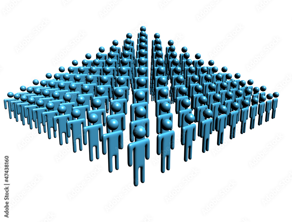 Fototapeta premium Pyramid of abstract people illustration