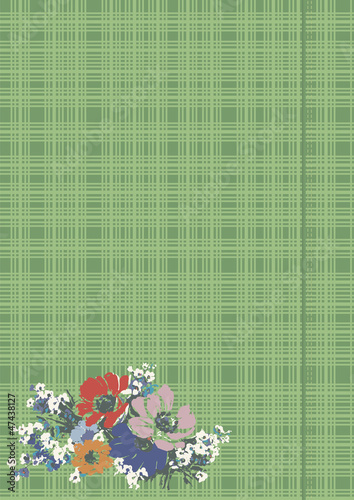 drawing of flowers on fabric