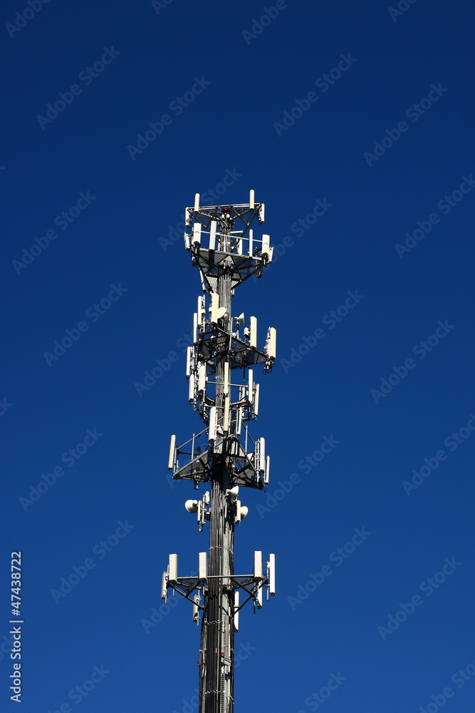 Cell Phone Tower on Dark Blue