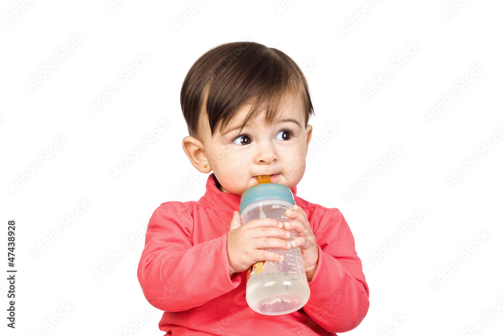 Beautiful baby with a Feeding bottle Beautiful baby with a Feeding bottle