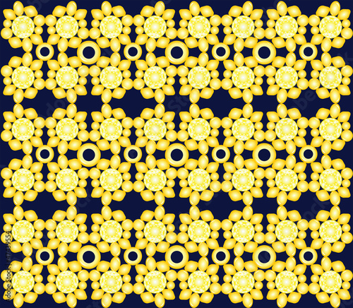 Yellow wallpaper from beads on dark background