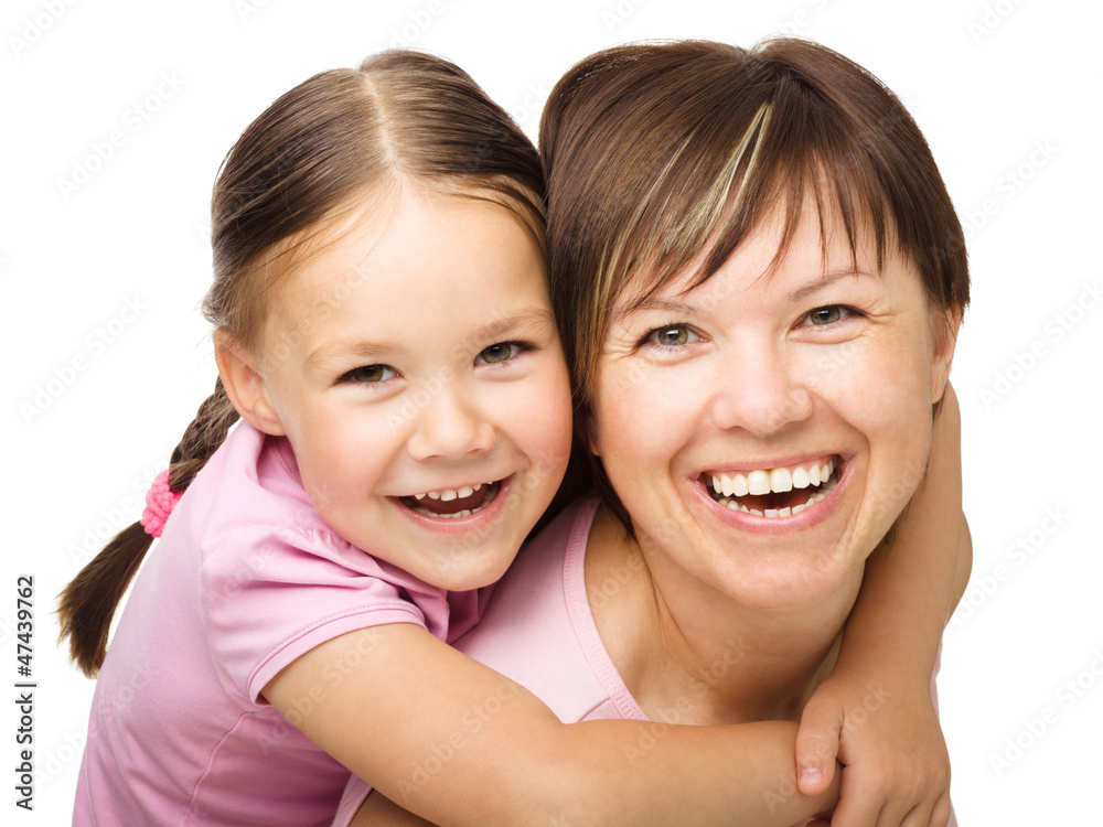 Portrait of a happy mother with her daughter Portrait of a happy mother with her daughter