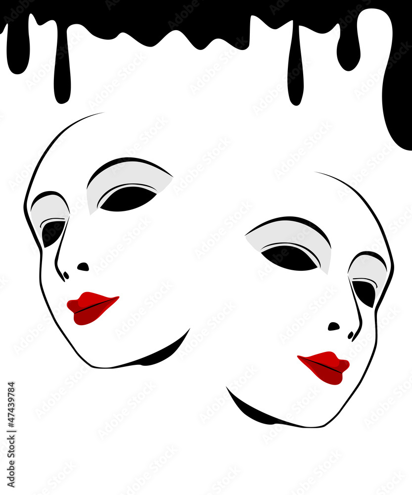 Plain white mask against a white background. Plain white mask against a white background.
