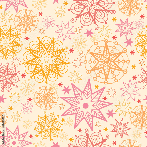 Vector warm stars seamless pattern background with hand drawn