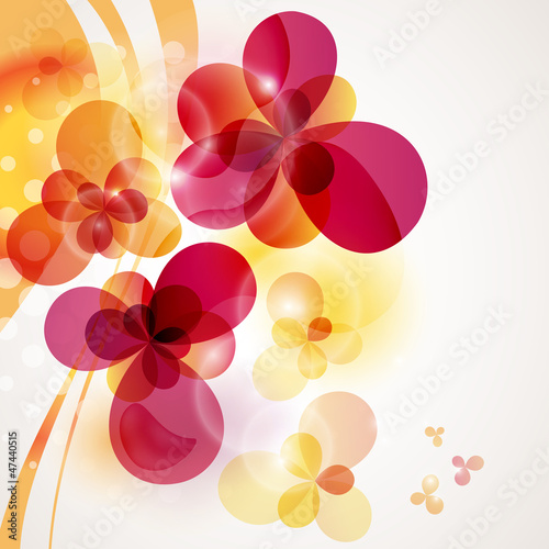 Card with flowers. Abstract background.