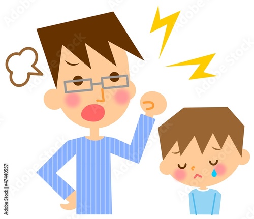 子供を叱るパパ