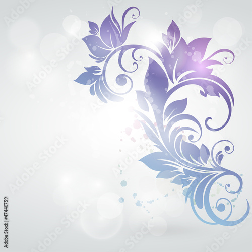 Frozen swirl. Luxury greeting card with floral design.