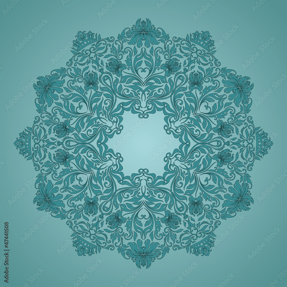 ornamental round lace pattern, circle background