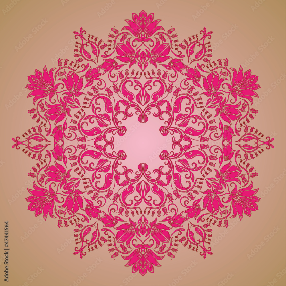 ornamental round lace pattern, circle background