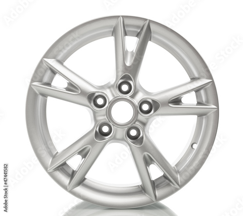 aluminum alloy wheel isolated on white