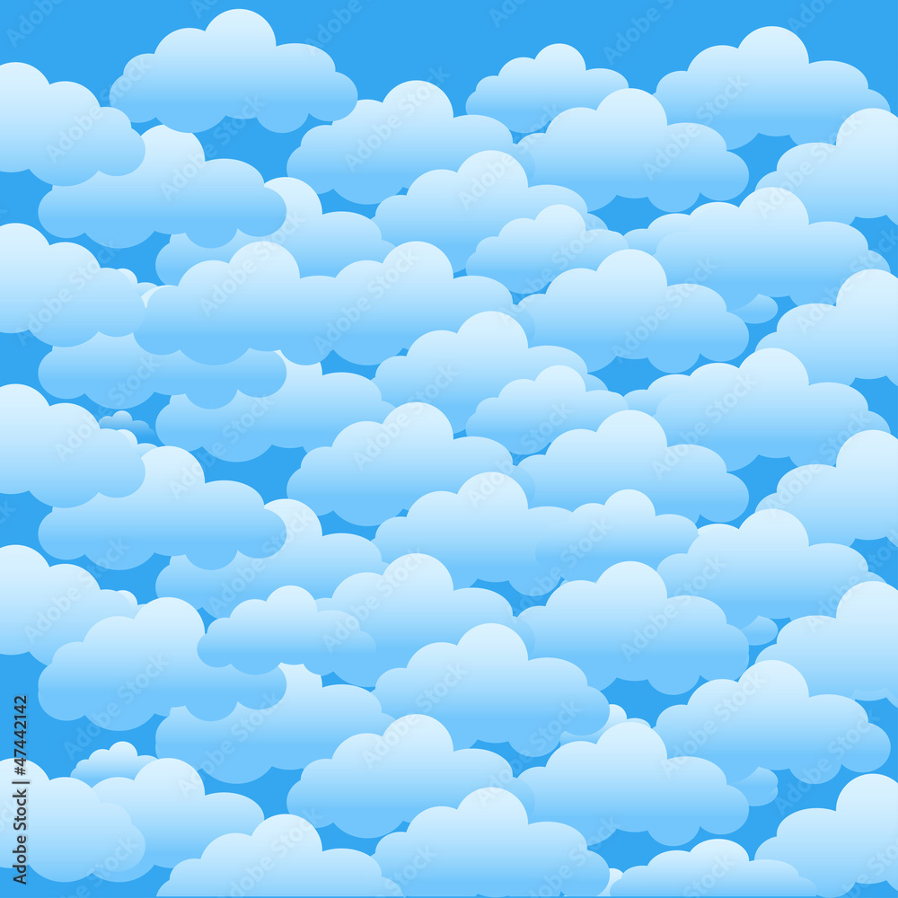 Blue sky with clouds. Vector background. Blue sky with clouds. Vector background.