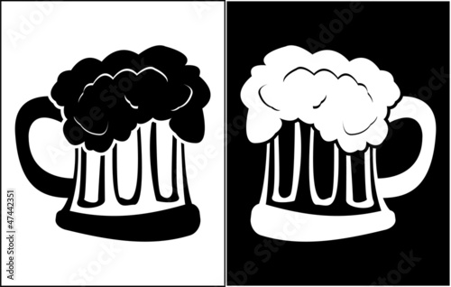 glass of beer. stencil