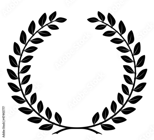 Laurel wreath with detailed branches, vector
