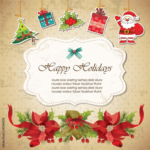 Vintage christmas frame background