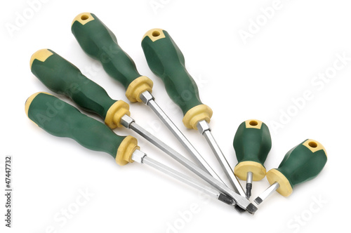 set screwdrivers isolated on a white photo