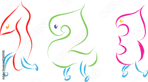 cartoon characters numbers running