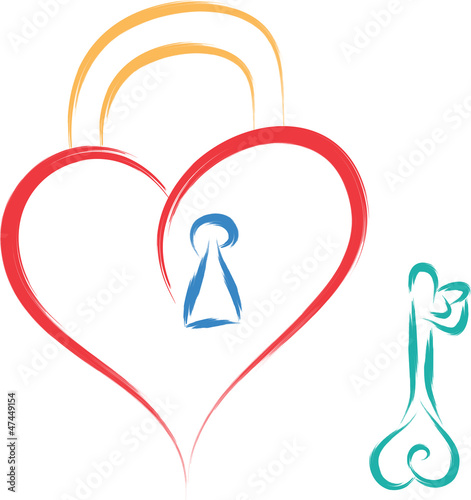 abstract love lock and key