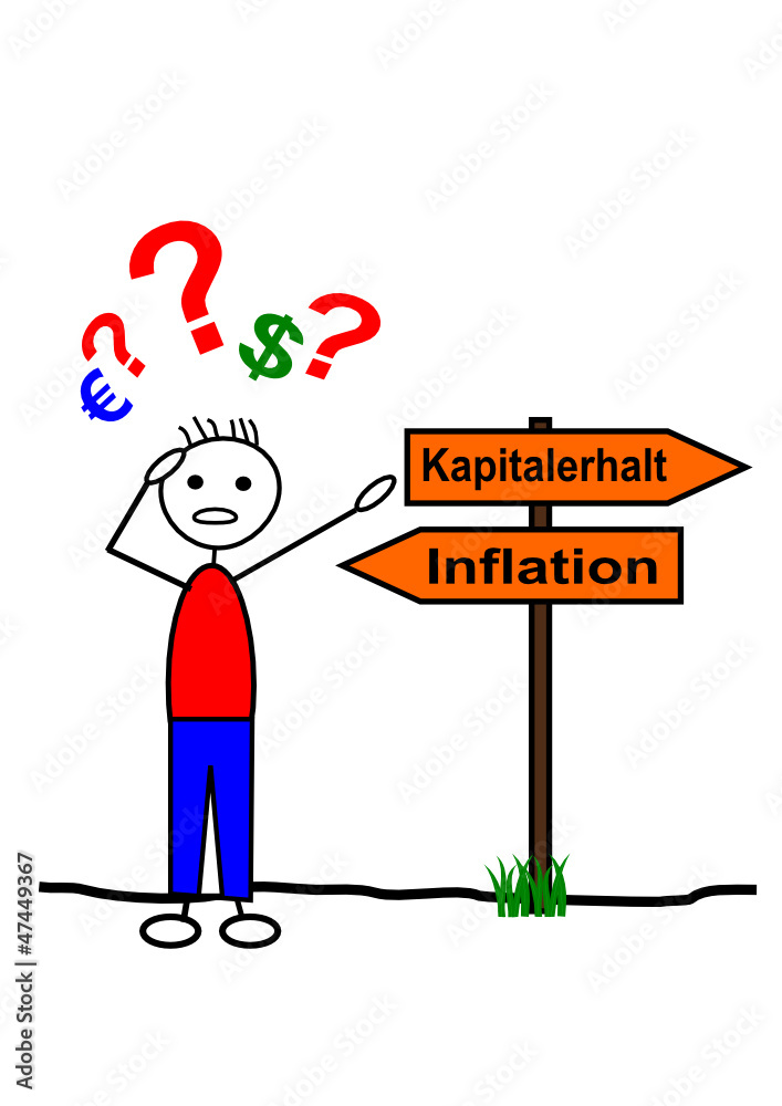 Obraz premium Kapitalerhalt vs. Inflation