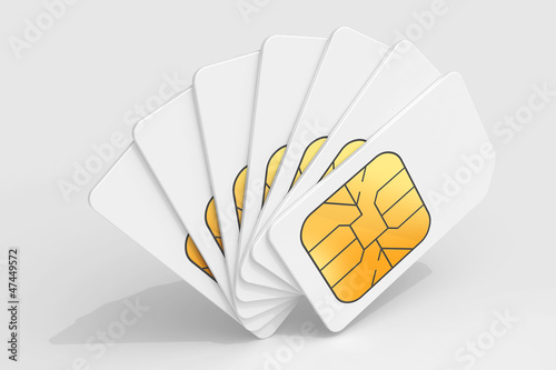 White phone SIM cards in a deck photo