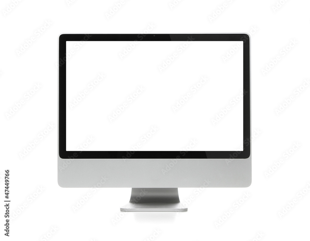 Blank modern computer monitor isolated on white background Blank modern computer monitor isolated on white background