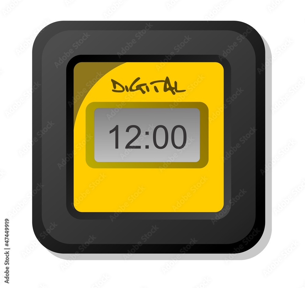 Relógio Digital Preto e Amarelo