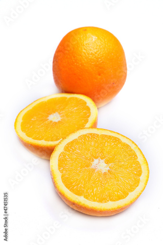 Slice of orange. isolated on white.