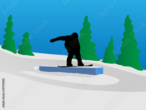 Winter sport - background with snowboarder
