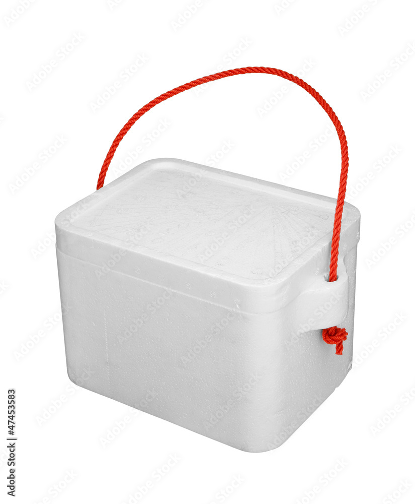 Styrofoam cooler box isolated on white background Stock Photo | Adobe Stock