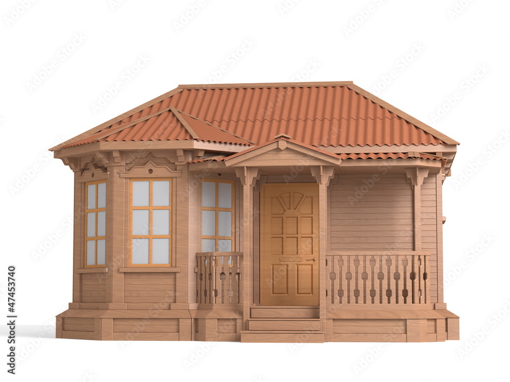 Model of a wooden house