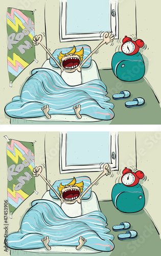 Waking up ... Find 10 Differences ... solution in hidden layer