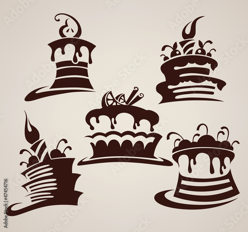 Vector collection of cakes images and arts