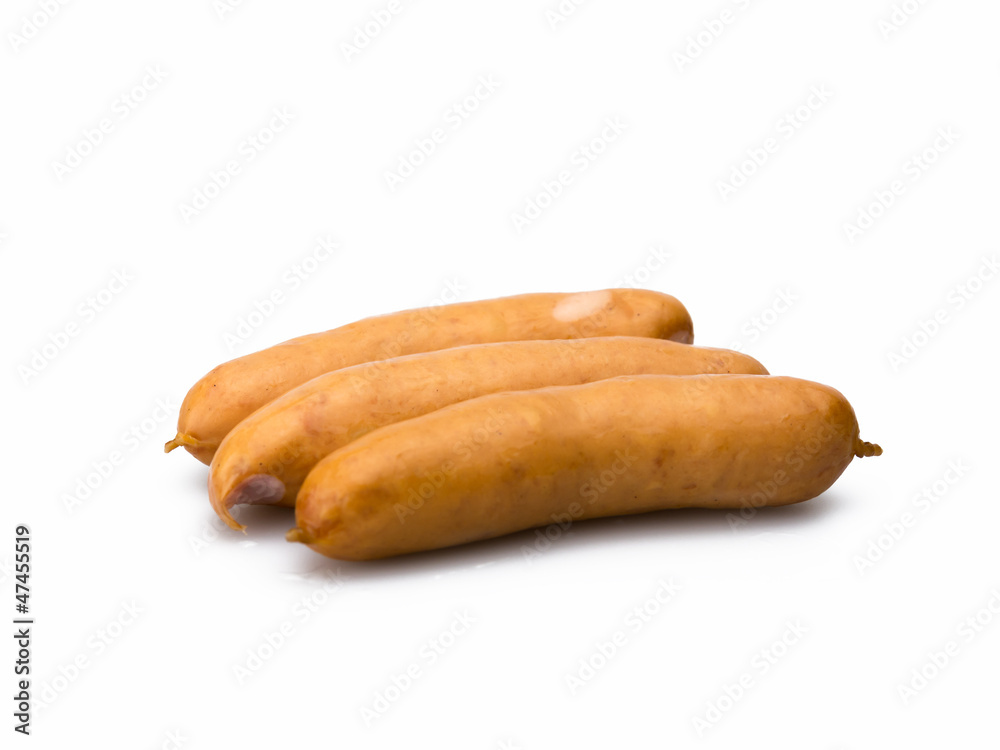 Wiener sausage isolated isolated on white background Wiener sausage isolated isolated on white background