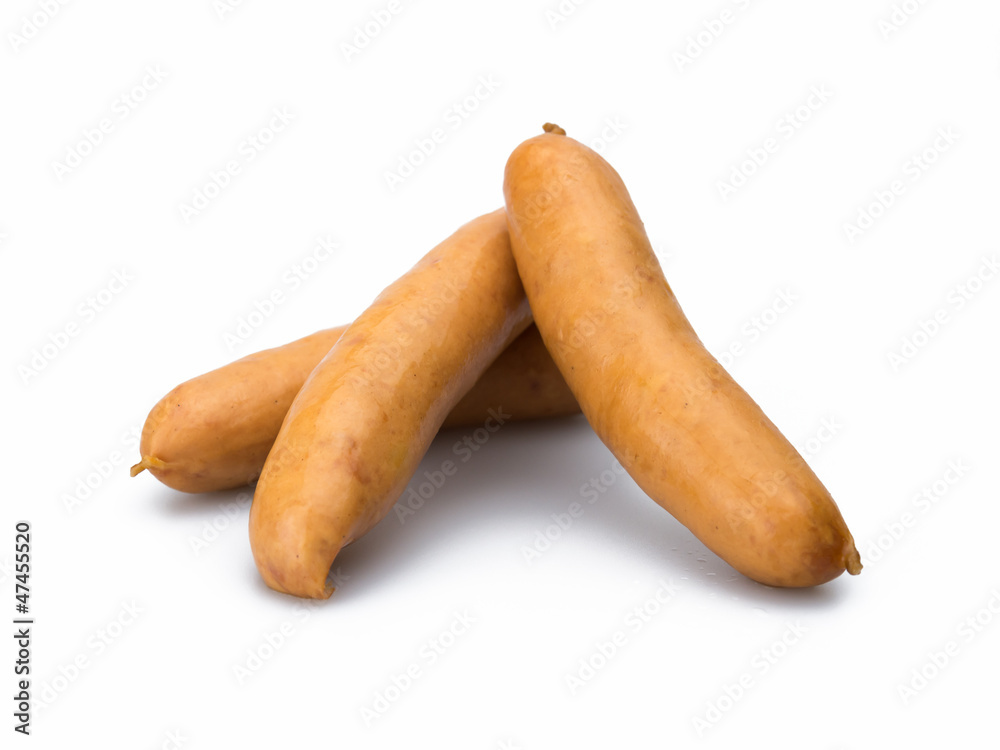 Wiener sausage isolated isolated on white background Wiener sausage isolated isolated on white background