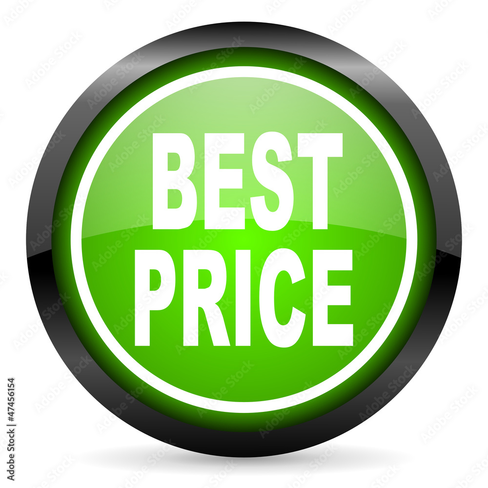 best price green glossy icon on white background best price green glossy icon on white background