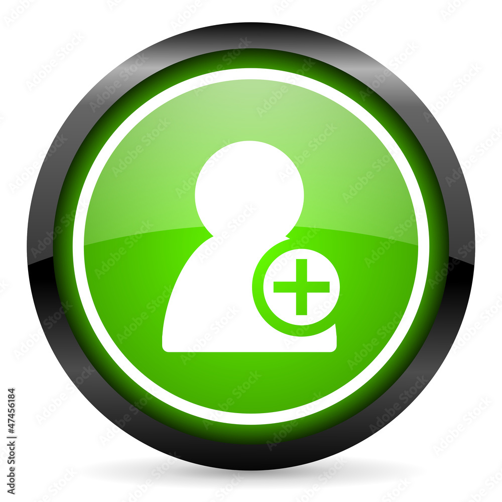 add contact green glossy icon on white background add contact green glossy icon on white background