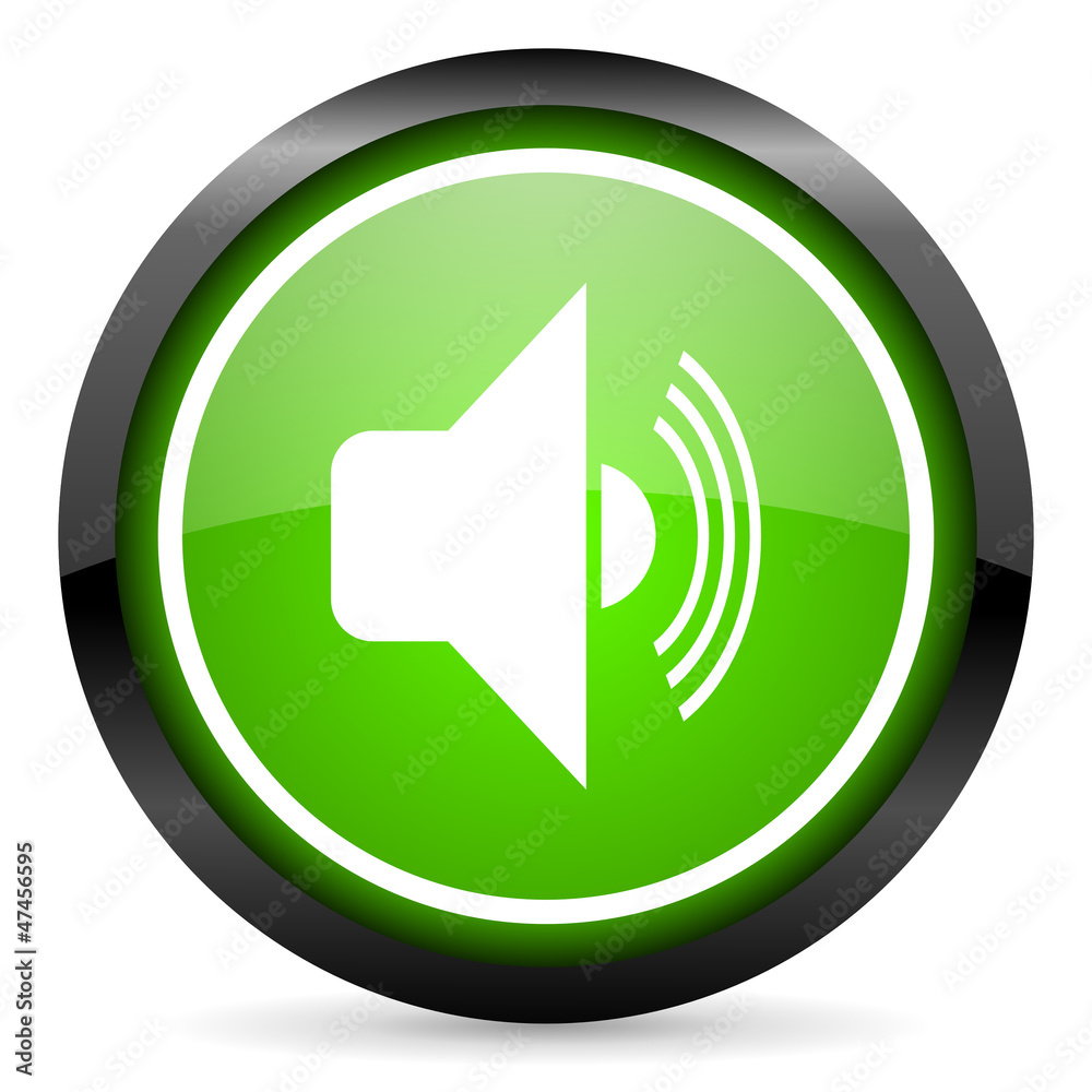 volume green glossy icon on white background volume green glossy icon on white background