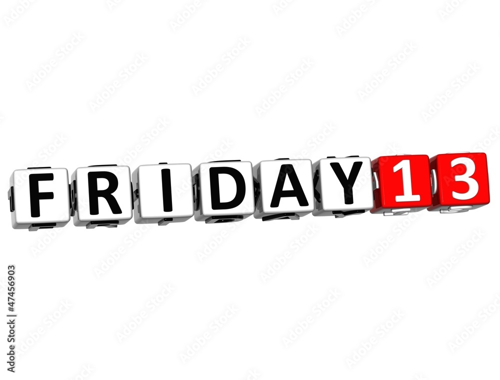 3D Friday 13 Button Click Here Block Text 3D Friday 13 Button Click Here Block Text