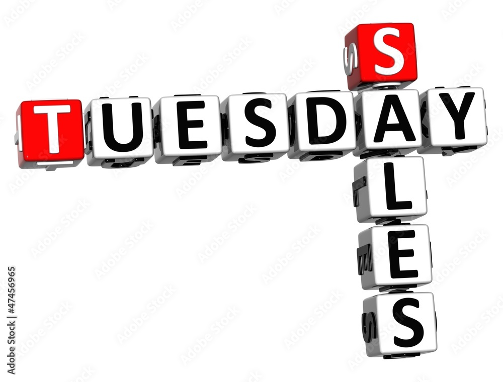 3D Tuesday Sales Crossword 3D Tuesday Sales Crossword