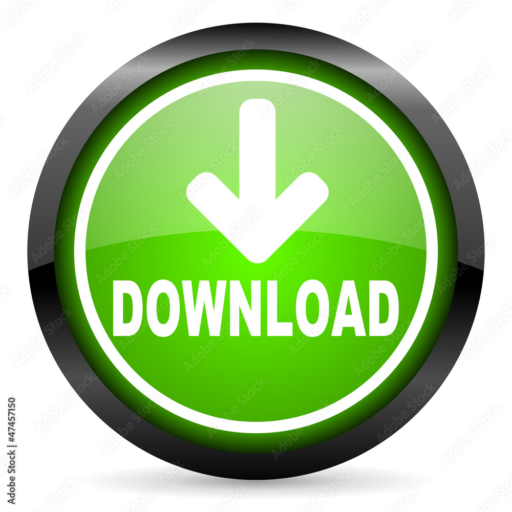download green glossy icon on white background download green glossy icon on white background