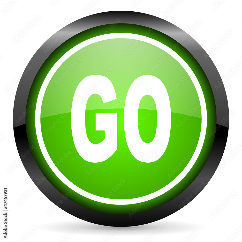 go green glossy icon on white background go green glossy icon on white background