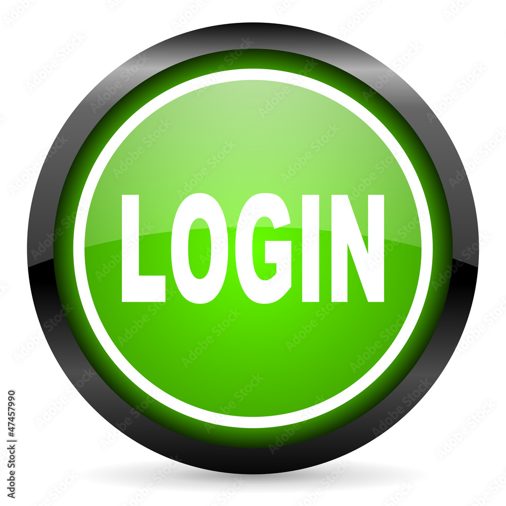 login green glossy icon on white background login green glossy icon on white background
