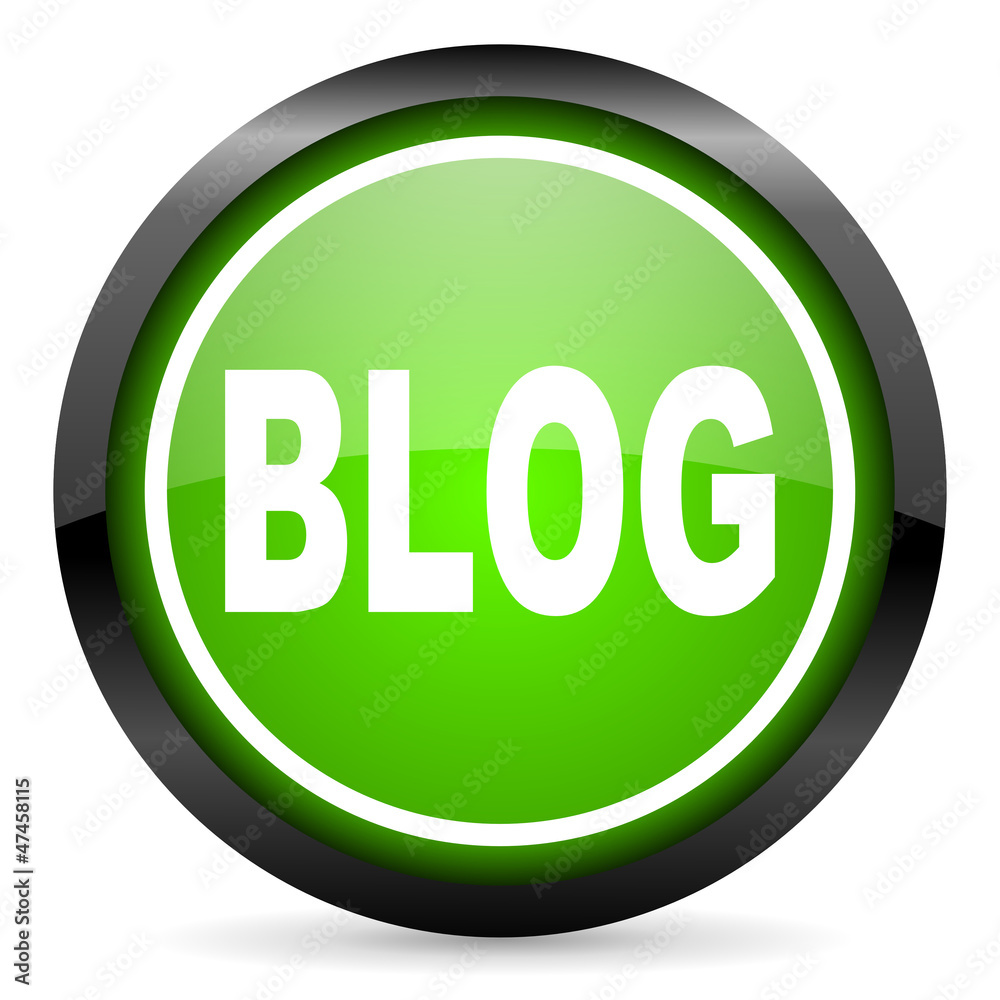 blog green glossy icon on white background blog green glossy icon on white background