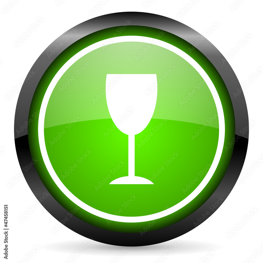 glass green glossy icon on white background glass green glossy icon on white background