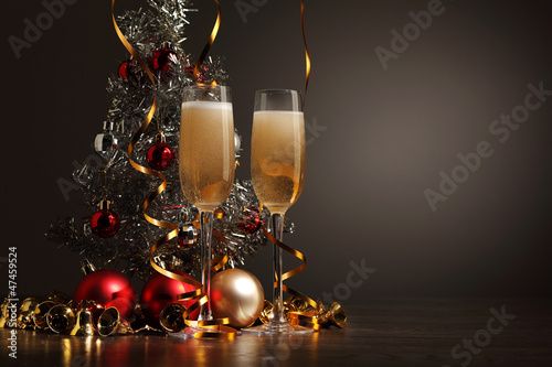 Glasses of champagne at new year party