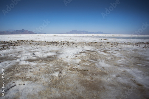 Bonneville Salt Flats with Mountains