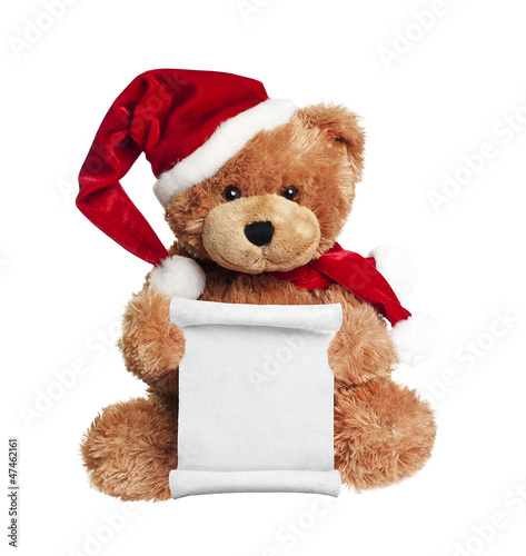 Christmas toy bear with wish list