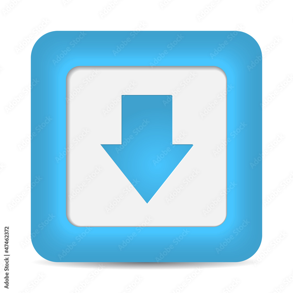 Blue glossy internet button with download arrow sign. Blue glossy internet button with download arrow sign.