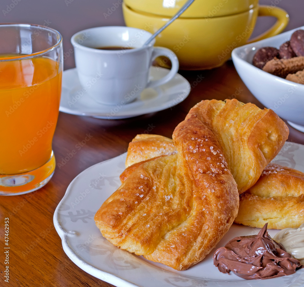 breakfast on a wooden table breakfast on a wooden table