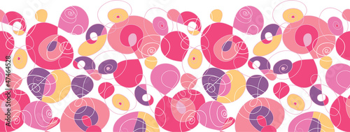 Vector colorful swirl shapes horizontal seamless pattern