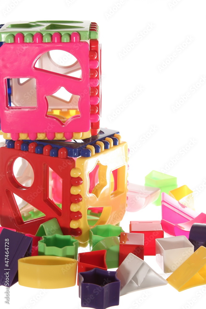 Obraz premium logical cube couple construction with different details